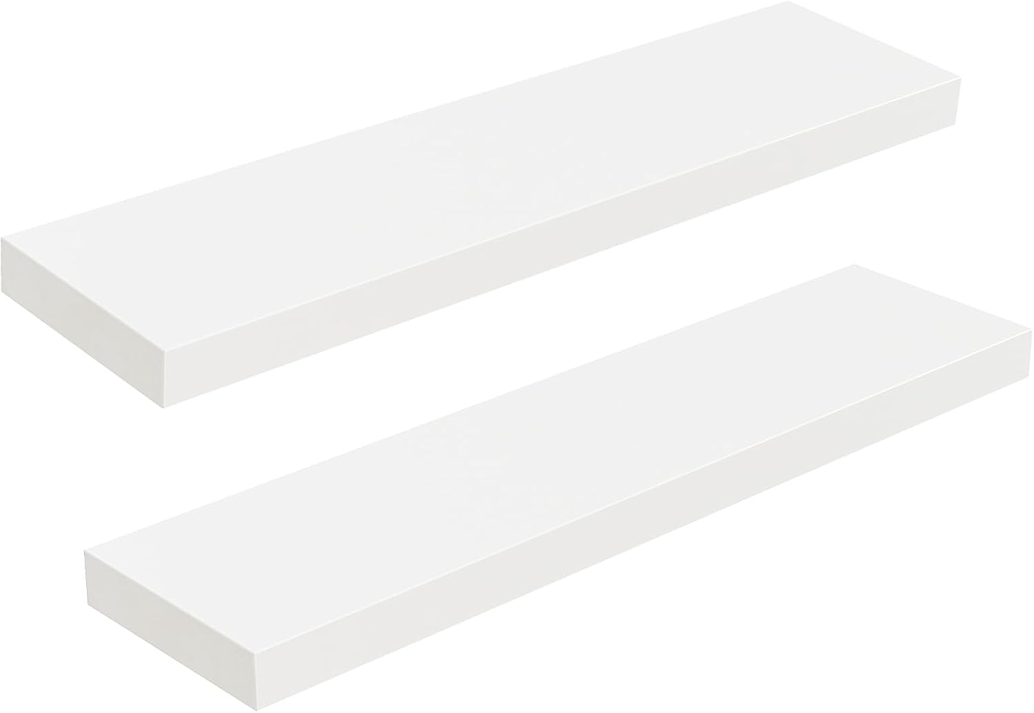 HOOBRO Floating Shelves for Wall, Wall Mounted Shelf Set of 2, 31.5" Hanging Shelf with Invisible Brackets, for Wall in Bathroom, Bedroom, Toilet, Kitchen, Living Room, Office, Greige BG80BJP201