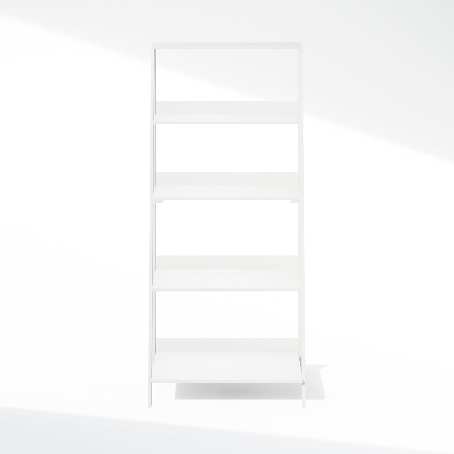 Furinno Ladder Display Shelf, 5-Tier Ladder Shelf, Ladder Bookshelf, Display Storage Shelves, 13 x 23.6 x 53.5, for Living Room, Home Office, White
