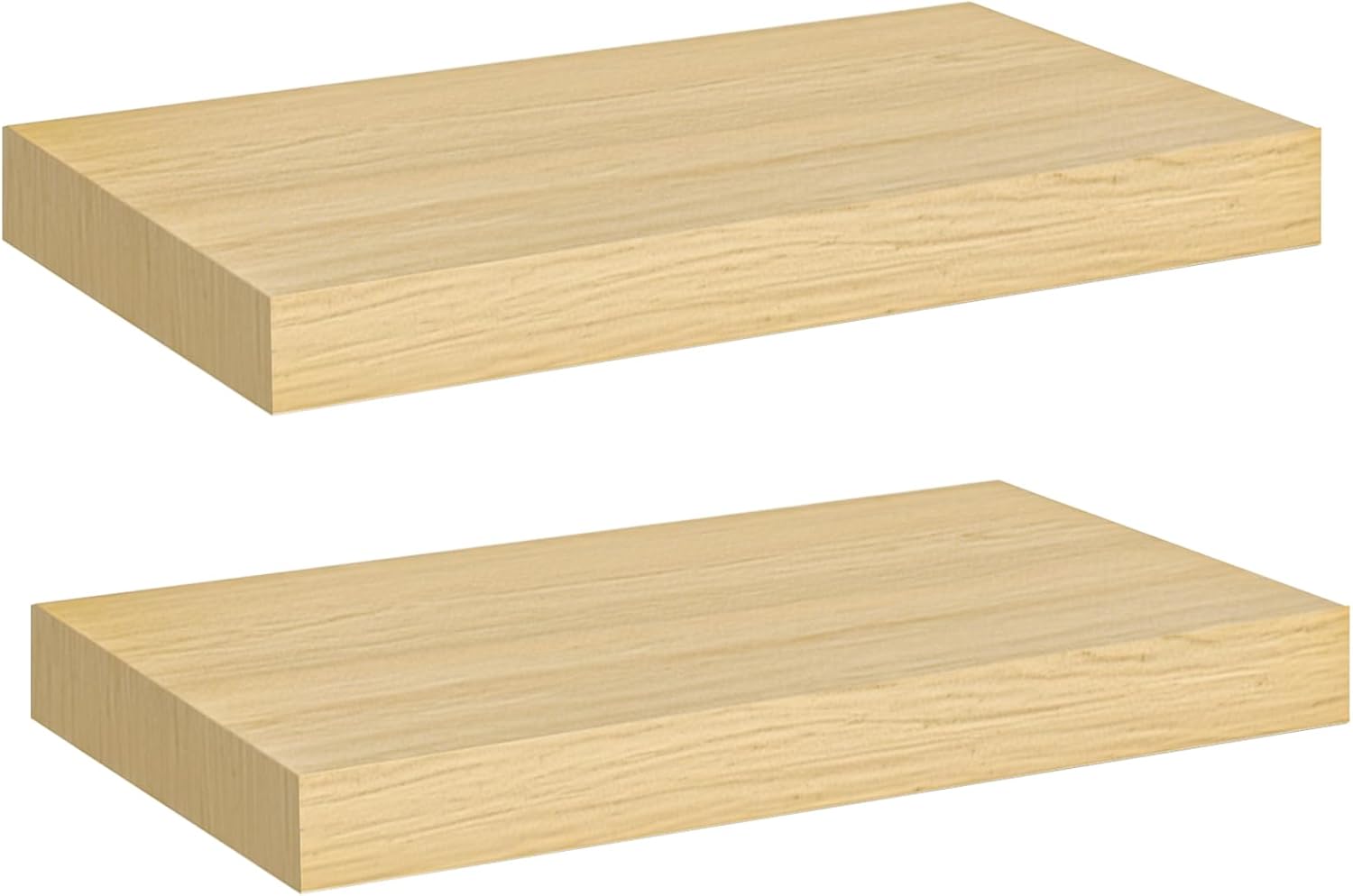 HOOBRO Floating Shelves for Wall, Wall Mounted Shelf Set of 2, 31.5" Hanging Shelf with Invisible Brackets, for Wall in Bathroom, Bedroom, Toilet, Kitchen, Living Room, Office, Greige BG80BJP201