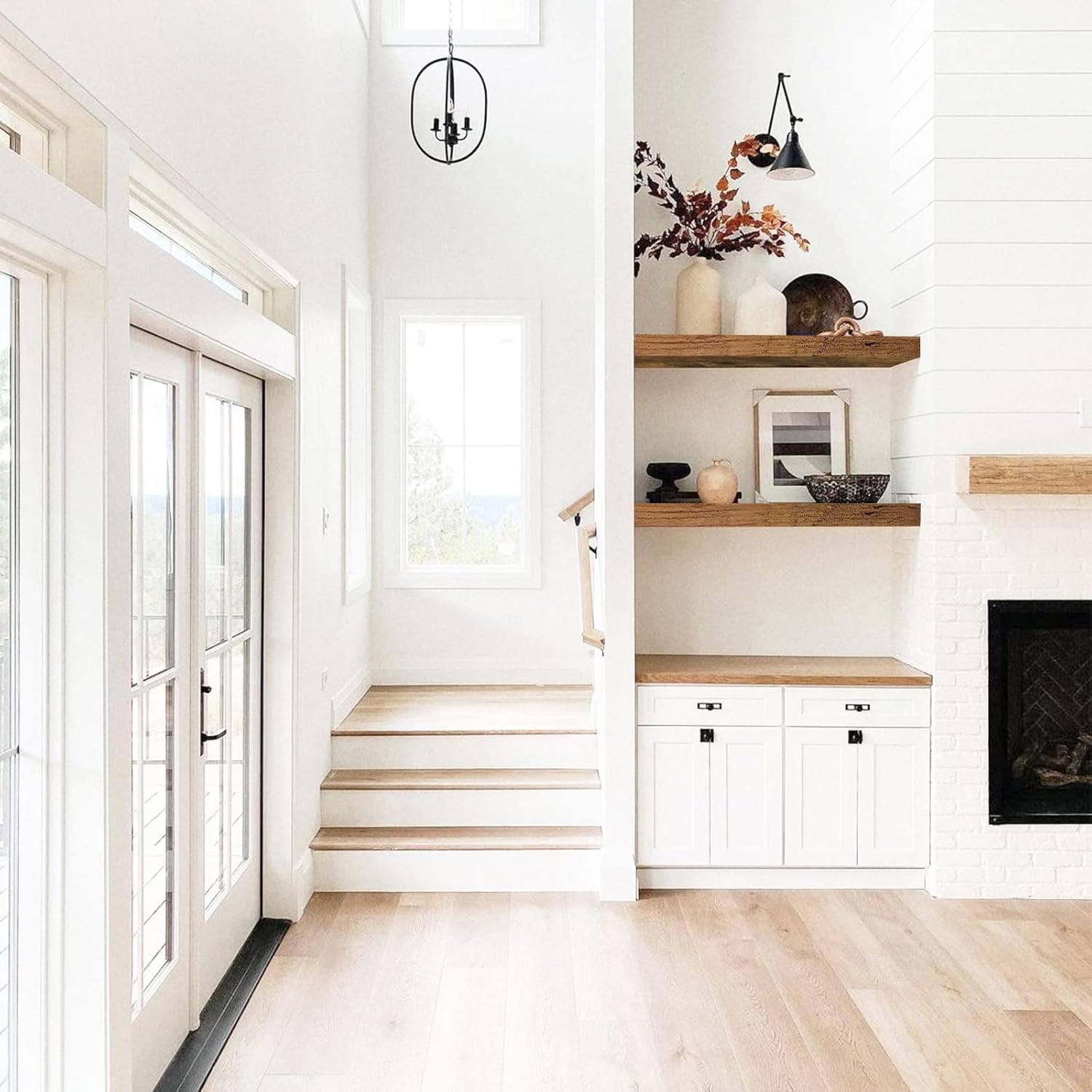 QEEIG Floating Shelves for Wall 23.6" Long - Wall Mounted Shelf Bathroom Kitchen Living Room Bedroom Farmhouse Home Decor Display Bookshelf Large 23.6 x 9.3 inch Set of 2, Rustic Brown (008-60BN)