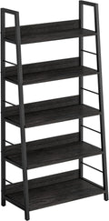 IRONCK Industrial Bookshelves and Bookcases, Ladder Shelf 5 Tiers with Metal Frame for Living Room, Home Office, Rustics Brown